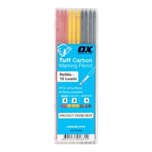 OX Pro Tuff Carbon Refills Basic Colour & Graphite Lead ? 10 Pack